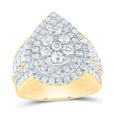 3CTW-DIA ANA M PEAR DOUBLE HALO FASHION BRIDAL RING
