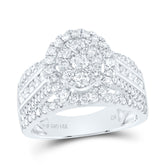 1 3/4CTW-DIA CN OVAL SINGLE HALO BRIDAL RING