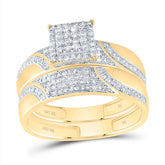 3/4CTW-DIA NK SQUARE TRIO SET