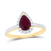 1/2CTW-DIA ANA M 8X5.5MM-PS-RU NAT GEM SINGLE HALO ENGAGEMENT RING