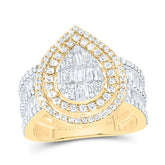 1 3/8CTW-DIA ANA M FASHION PEAR BAGUETTE BRIDAL RING