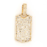 DOG TAG BAGUETTE DIAMOND PENDANT - 10KT YELLOW GOLD & 3.15 CTW