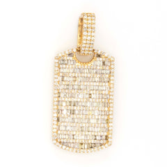 DOG TAG BAGUETTE DIAMOND PENDANT - 10KT YELLOW GOLD & 3.15 CTW