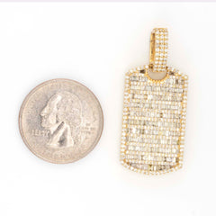 DOG TAG BAGUETTE DIAMOND PENDANT - 10KT YELLOW GOLD & 3.15 CTW