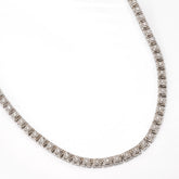 20 Inches 10k Genuine White Gold Round 3 CTW Natural Diamond Necklace 30g Chain
