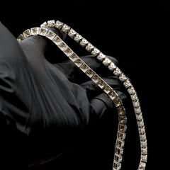 20 Inches 10k Genuine White Gold Round 3 CTW Natural Diamond Necklace 30g Chain