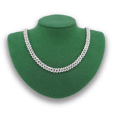 8MM 925 Sterling Silver Cuban Link 8.125CTW Natural Diamond 22" Chain Mens Necklace 67.5gms