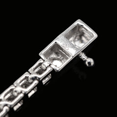925 Sterling Silver Women 0.16 CTW Diamond Fanouk Tennis Bracelet 6g 7In Armlet