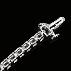 925 Sterling Silver Women 0.16 CTW Diamond Fanouk Tennis Bracelet 6g 7In Armlet