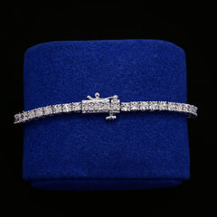 925 Sterling Silver Women 0.16 CTW Diamond Fanouk Tennis Bracelet 6g 7In Armlet