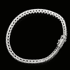 925 Sterling Silver Women 0.16 CTW Diamond Fanouk Tennis Bracelet 6g 7In Armlet