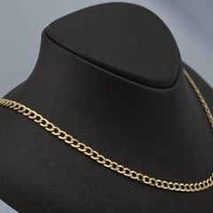 4.5MM 10k Yellow Gold 5.9gms Cuban link Curb Chain Mens Womens 18In Necklace