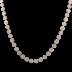 WOMEN'S FOUR ROW CIRCLE TENNIS DIAMOND NECKLACE - 10KT YELLOW GOLD & 7CTW