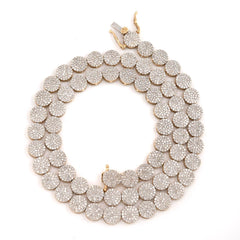 WOMEN'S FOUR ROW CIRCLE TENNIS DIAMOND NECKLACE - 10KT YELLOW GOLD & 7CTW