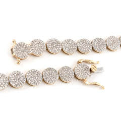 WOMEN'S FOUR ROW CIRCLE TENNIS DIAMOND NECKLACE - 10KT YELLOW GOLD & 7CTW