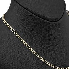 4MM 10k Yellow Gold Unisex Adults 3.4 grams Figaro Chain Necklace - 20 Inches