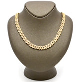 10MM 10k Yellow Gold 19CTW Natural Baguette Diamond 53.7g 21In Cuban Link Chain