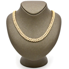 10MM 10k Yellow Gold 21In 19CTW Natural Baguette Diamond Cuban Link Chain 53.7g