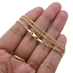 2MM 10k Yellow Gold 20 Inches 1.5 grams Figaro Chain Necklace For Mens Womens