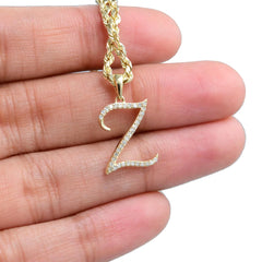 10k Yellow Gold Initial Z Pendant 0.15 CTW Natural Diamond 1.01g Alphabet Charm