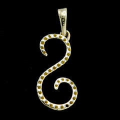 10k Yellow Gold Initial S Pendant 0.13 CTW Natural Diamond 0.77g Alphabet Charm