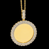 10k Yellow Gold 4.1CT Pure Baguette Diamond Picture Charm 15g Memorial Pendant