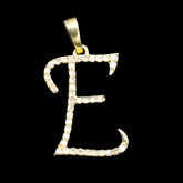 10k Yellow Gold Initial E Pendant 0.17 CTW Natural Diamond 0.93g Alphabet Charm
