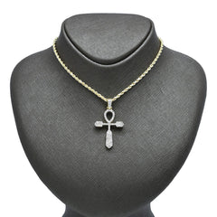 10k Yellow Gold 0.95CTW Natural Single Cut Diamond Cross Pendant 3.4g Men Charm