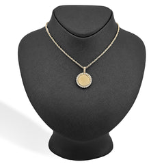 10k Yellow Gold 0.24CT Natural Diamond Round Medallion Memory Pendant 3.8g Charm