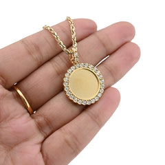 10k Yellow Gold 0.24CT Natural Diamond Round Medallion Memory Pendant 3.8g Charm