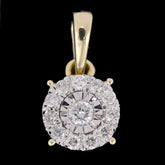10k Yellow Gold 0.25CTW Diamond Round Solitaire Fanuc Design Pendant 1.5g Charm