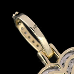 Pure 10k Yellow Gold 0.65CTW Natural Round Diamonds Heart Key Pendant 2.2g Charm