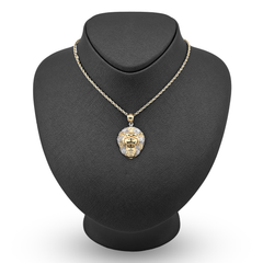 1/10th 10k Gold Bonded 925 Diamond Cut 3D Two Tone Lion Head Pendant 2.3g Charm