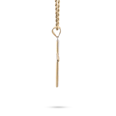 1/10th 10k Gold Bonded 925 Two Tone Thin Diamond Cut Cross Pendant 1.4gms Charm