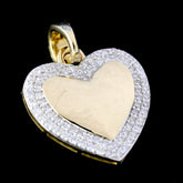 Womens 10k Yellow Gold Heart Pendant 0.45CTW Natural Diamonds 2.7g Classic Charm