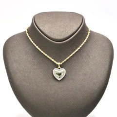 Womens 10k Yellow Gold Heart Pendant 0.45CTW Natural Diamonds 2.7g Classic Charm