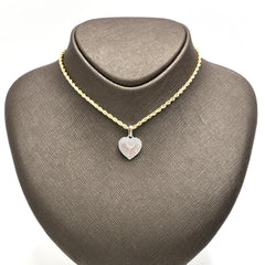 Womens 10k White & Rose Gold Heart Pendant 1.45 CTW Natural Diamonds 2gms Charm