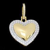 Womens Genuine 10k Yellow Gold Heart Pendant 0.80CTW Natural Diamonds 3.1g Charm