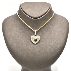 Womens Genuine 10k Yellow Gold Heart Pendant 0.80CTW Natural Diamonds 3.1g Charm