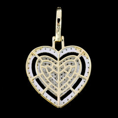 Pure 10k Three Tone Gold 1 CTW Natural Diamond 3 Layer Heart Pendant 3.21g Charm