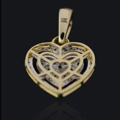 10k Yellow Gold 0.25CTW Natural Diamond Heart Pendant 1.2g 11MM Ladies Charm