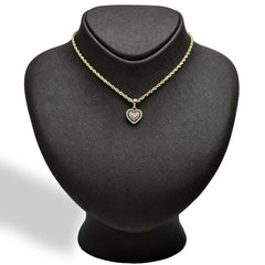 10k Yellow Gold 0.25CTW Natural Diamond Heart Pendant 1.2g 11MM Ladies Charm