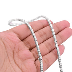 2.7MM 925 Sterling Silver 9 CTW Lab Diamond Tennis Chain 16 Inch 18.2gm Necklace