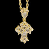 10k Yellow Gold 0.75CTW Natural Round Diamond Cross Pendant Religious 4.7g Charm