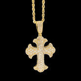 10k Yellow Gold 1.3CT Natural Diamond Cross Charm 5.2g Religious Pendant For Men