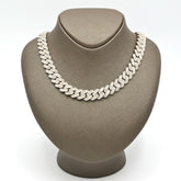 13MM 10k White Gold 24CTW Natural Round/Baguette Diamond 80.5g 21In Cuban Chain