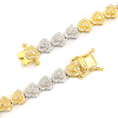 5MM 10k Yellow & White Gold 4.85CTW Diamond Heart Necklace 16.5g Chain 18 Inch