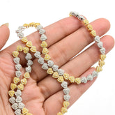 5MM 10k Yellow & White Gold 4.85CTW Diamond Heart Necklace 16.5g Chain 18 Inch