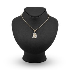 1/10th 10k Gold Bonded 925 Jesus Head Pendant Two Tone Religious 1.8gms Charm