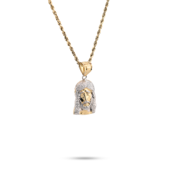 1/10th 10k Gold Bonded 925 Jesus Head Pendant Two Tone Religious 1.8gms Charm